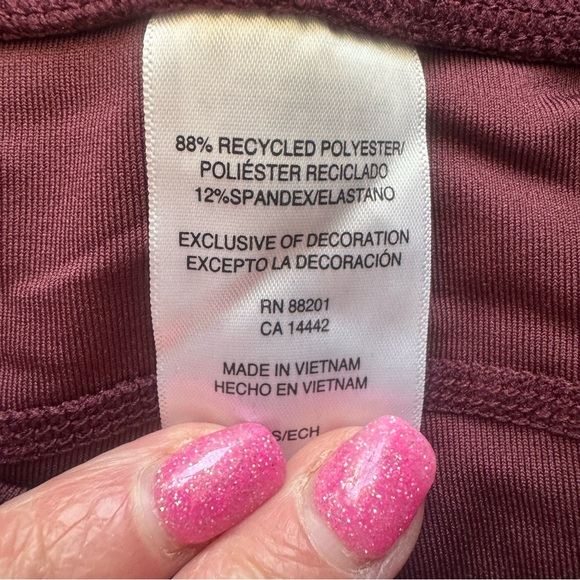 MONDETTA Burgundy High Waist Active Leggings Pockets High Rise Size XS NEW - Picture 9 of 9